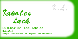 kapolcs lack business card